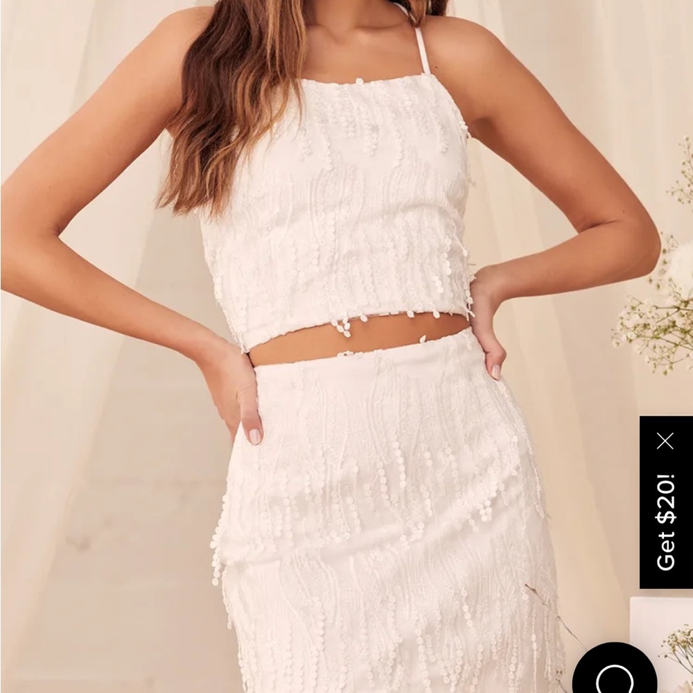 Lulus two piece white outfit